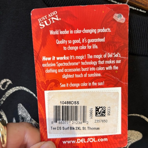 Del Sol St. Thomas Color-Changing Surf Graphic Tee Men’s 2XL Black NWT - Picture 6 of 6